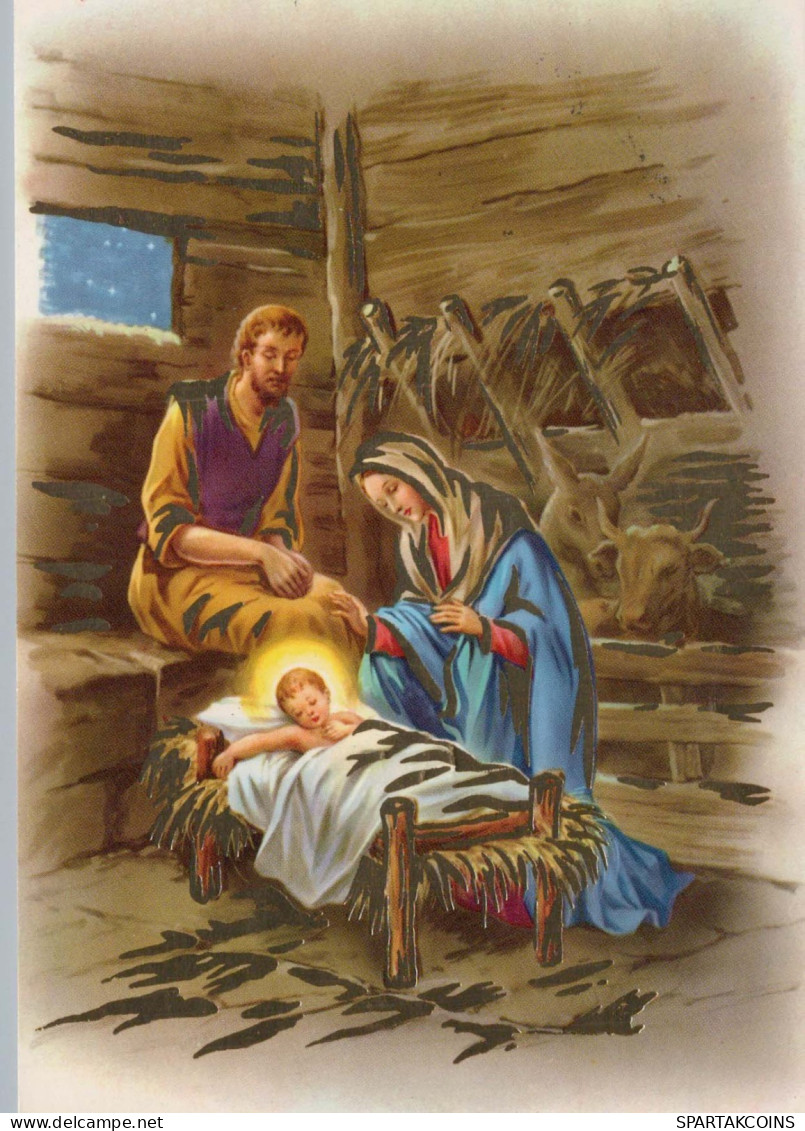 Vergine Maria Madonna Gesù Bambino Natale Religione Vintage Cartolina CPSM #PBB899.A - Virgen Mary & Madonnas