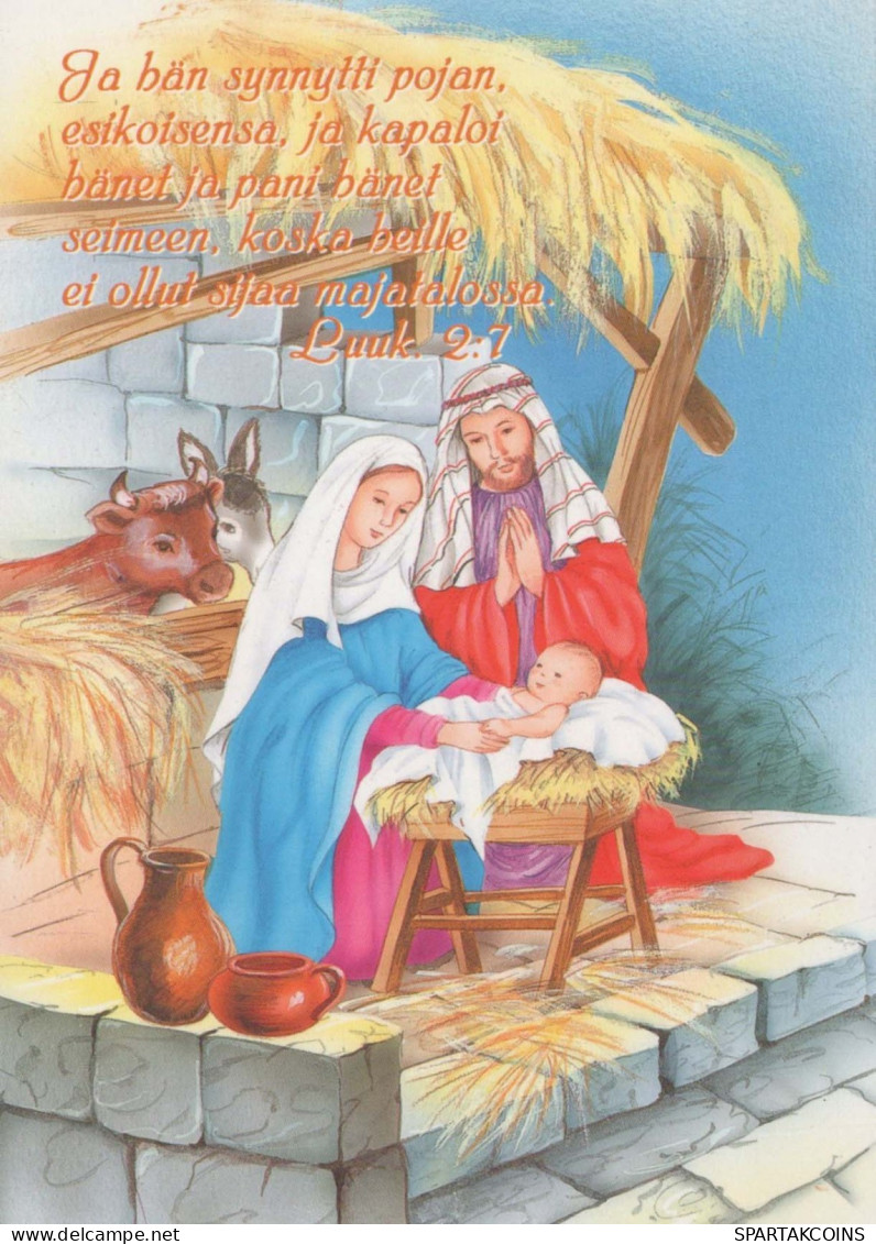 Virgen Mary Madonna Baby JESUS Christmas Religion Vintage Postcard CPSM #PBB867.A - Virgen Mary & Madonnas