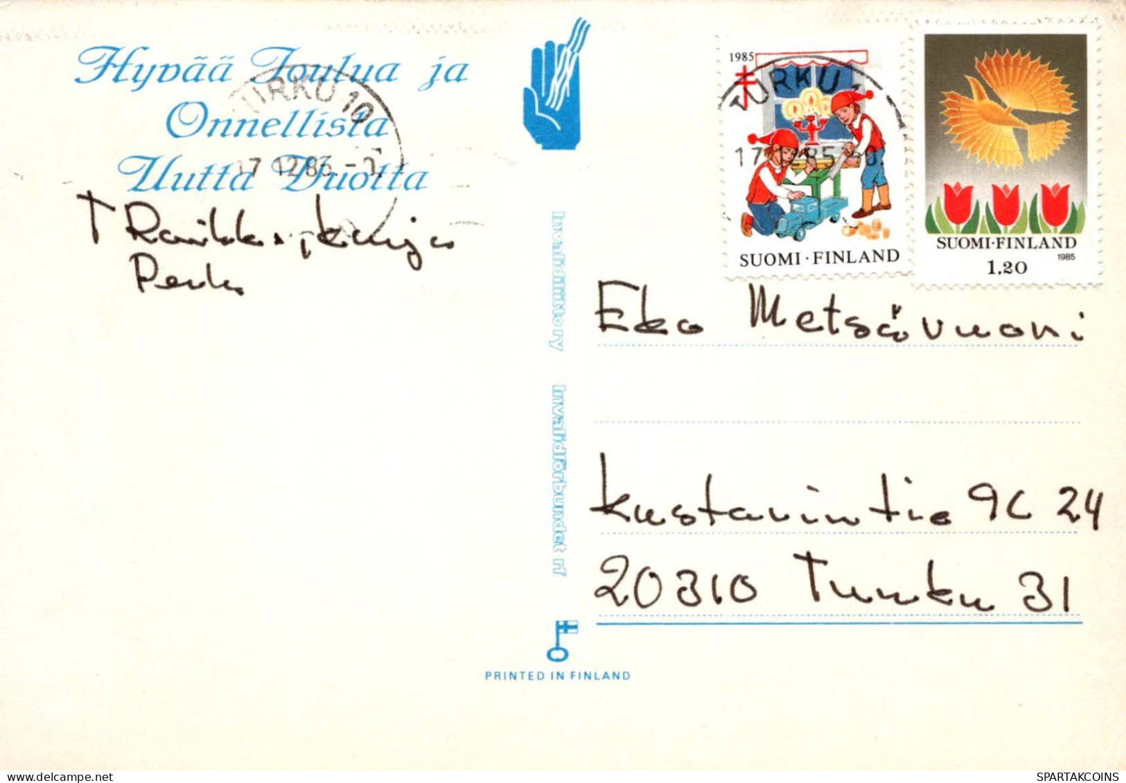 PAPÁ NOEL Feliz Año Navidad GNOMO Vintage Tarjeta Postal CPSM #PBB508.A - Santa Claus