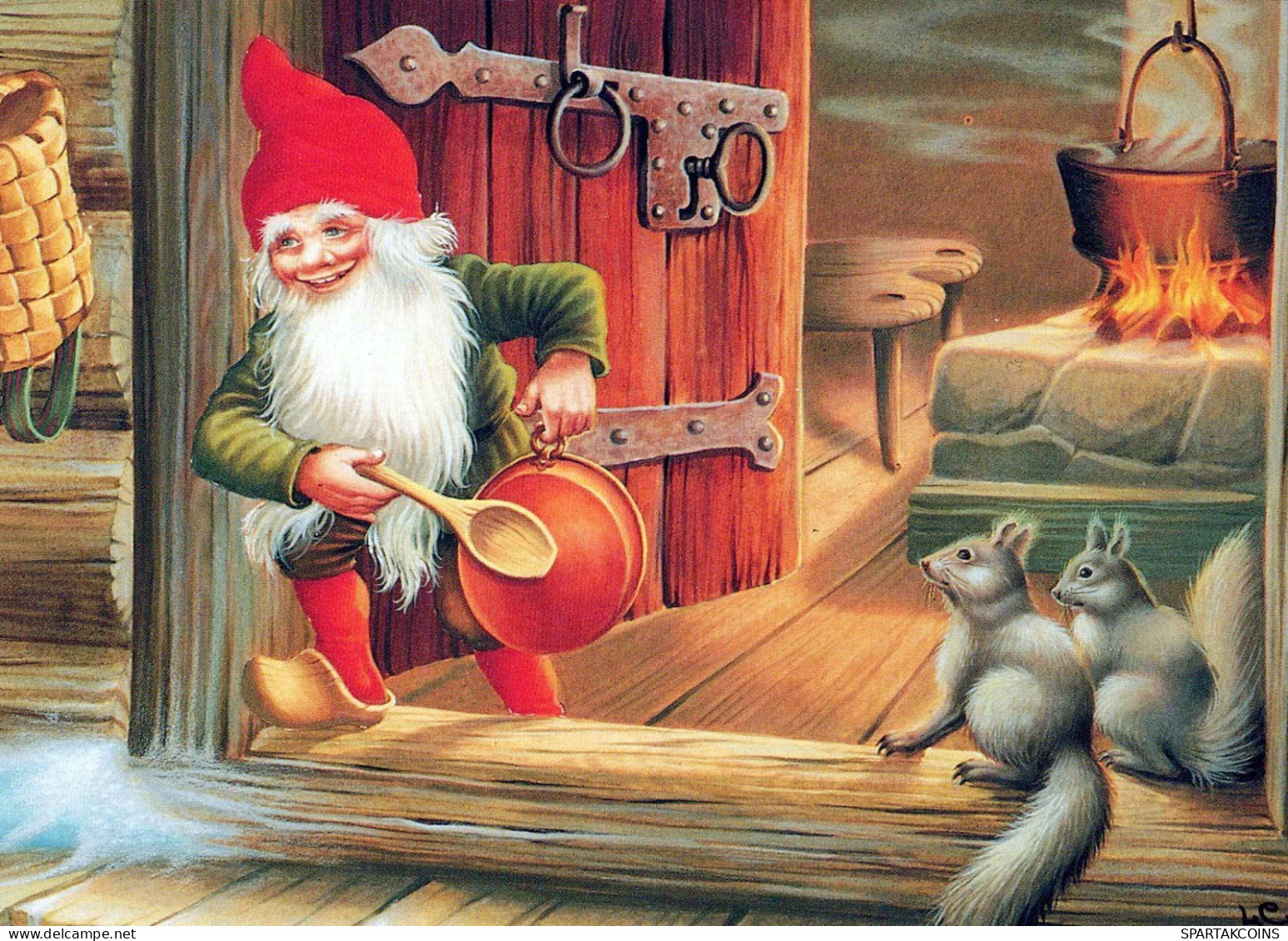 WEIHNACHTSMANN SANTA CLAUS Neujahr Weihnachten GNOME Vintage Ansichtskarte Postkarte CPSM #PBA735.A - Santa Claus