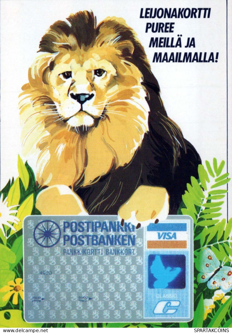 LEONE Animale Vintage Cartolina CPSM #PBS062.A - Lions