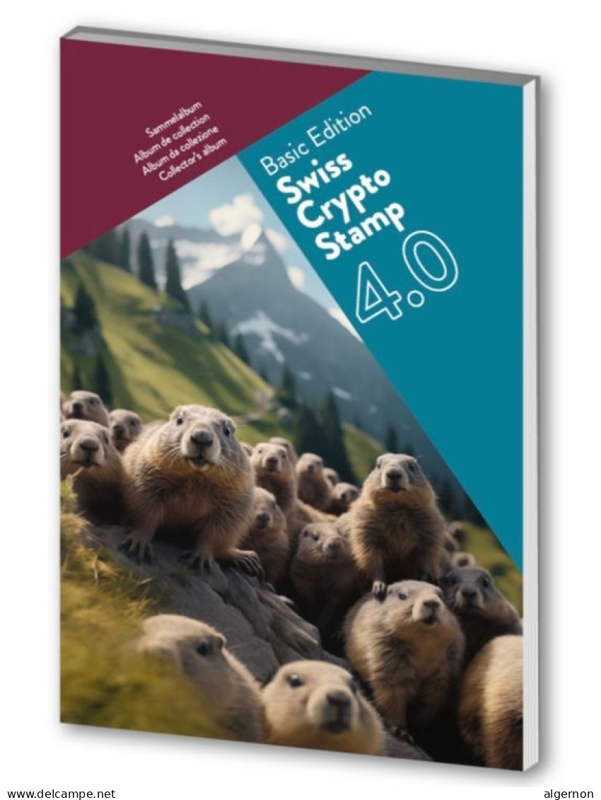 RARE SWISS CRYPTO Stamp 4.0 2024 Marmottes  série complète de 24 ID en Album  **  Basic Edition avec NFT