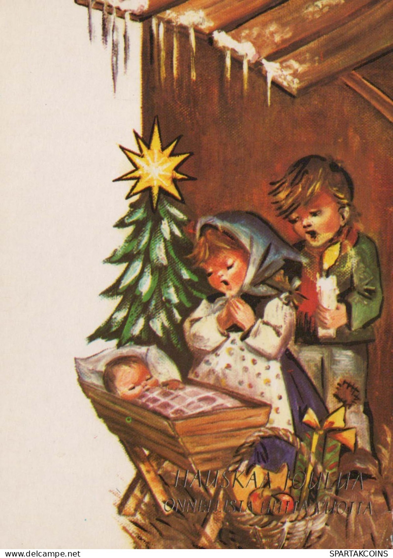 JESUS CHRISTUS Jesuskind Weihnachten Religion Vintage Ansichtskarte Postkarte CPSM #PBP741.A - Jesus