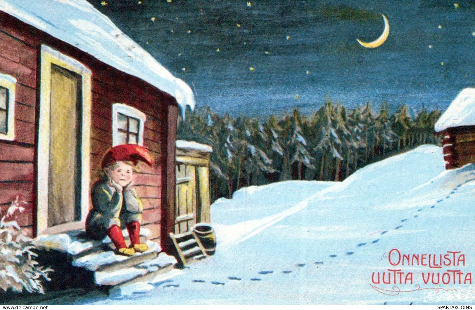 PÈRE NOËL Bonne Année Noël GNOME Vintage Carte Postale CPSMPF #PKD818.A - Santa Claus
