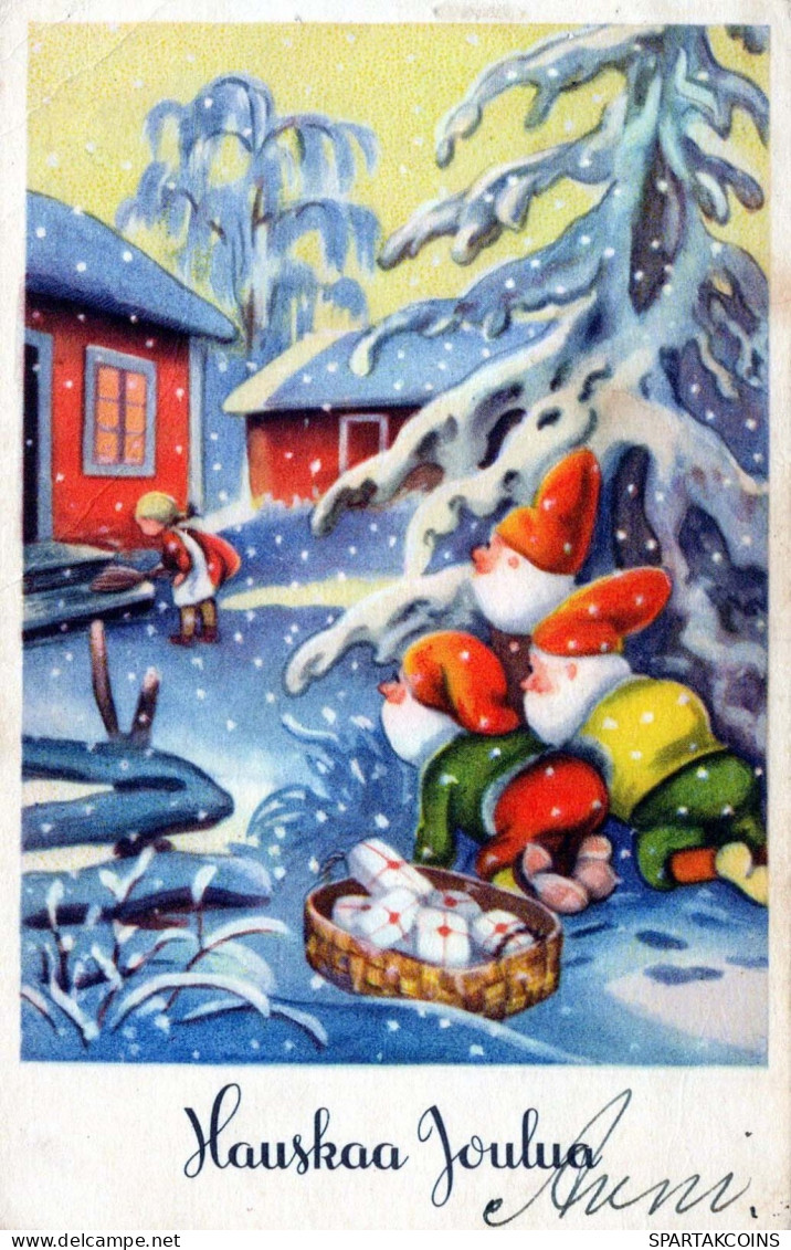 WEIHNACHTSMANN SANTA CLAUS Neujahr Weihnachten GNOME Vintage Ansichtskarte Postkarte CPSMPF #PKD279.A - Santa Claus