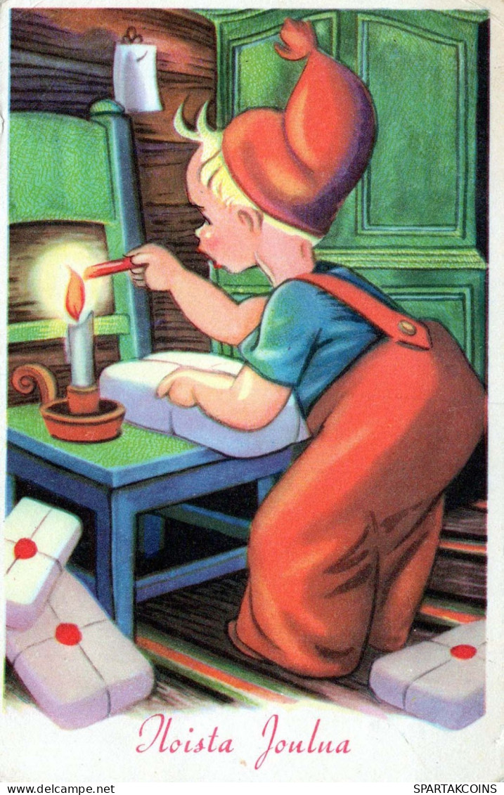 BABBO NATALE Buon Anno Natale GNOME Vintage Cartolina CPSMPF #PKD267.A - Santa Claus