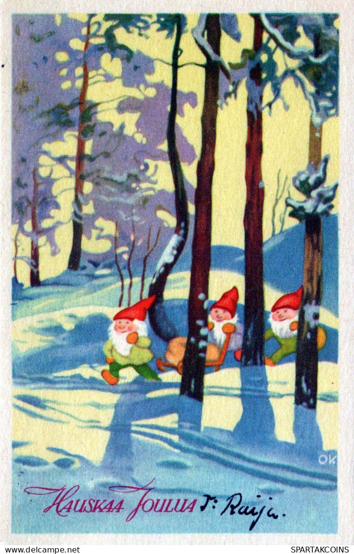 WEIHNACHTSMANN SANTA CLAUS Neujahr Weihnachten GNOME Vintage Ansichtskarte Postkarte CPSMPF #PKD204.A - Santa Claus
