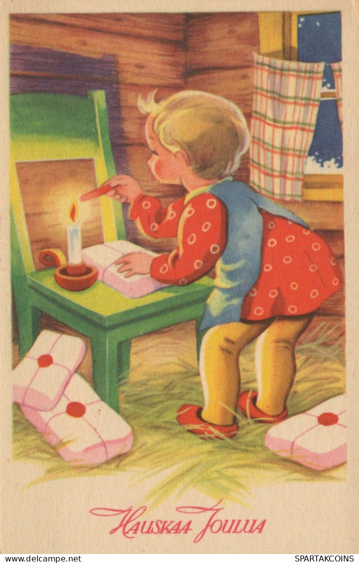 Feliz Año Navidad NIÑOS Vintage Tarjeta Postal CPSMPF #PKD221.A - Neujahr