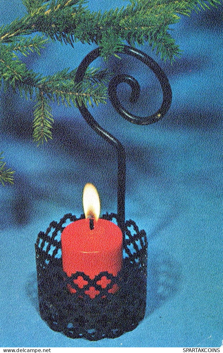 Buon Anno Natale CANDELA Vintage Cartolina CPSMPF #PKD122.A - Neujahr