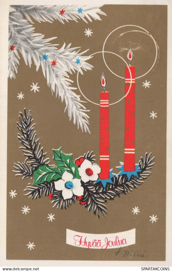 Feliz Año Navidad VELA Vintage Tarjeta Postal CPSMPF #PKD076.A - Neujahr