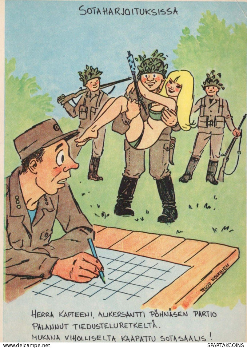 SOLDIERS HUMOUR Militaria Vintage Postcard CPSM #PBV953.A - Humoristiques