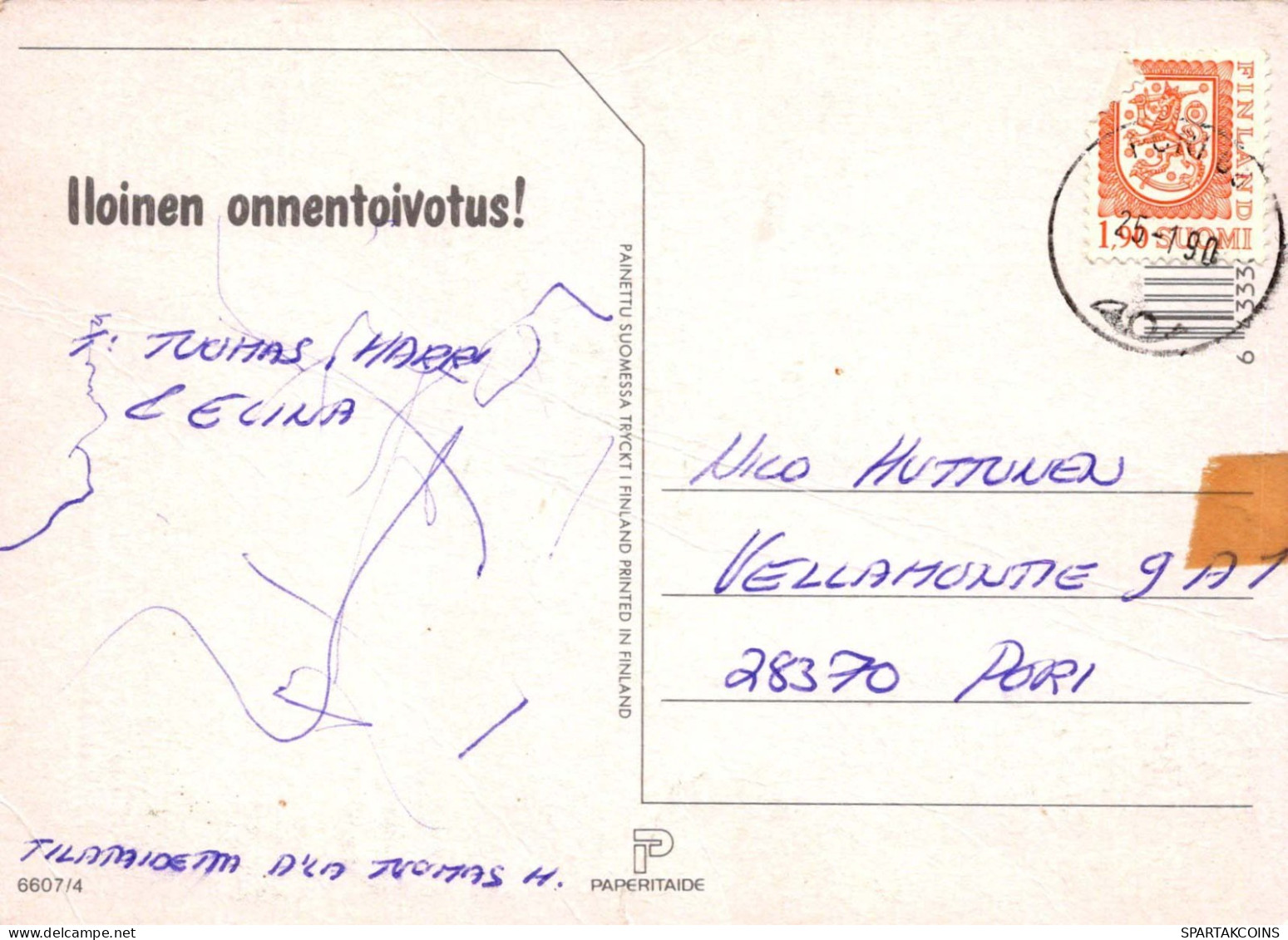 JOYEUX ANNIVERSAIRE 1 Ans GARÇON ENFANTS Vintage Postal CPSM #PBT939.A - Anniversaire