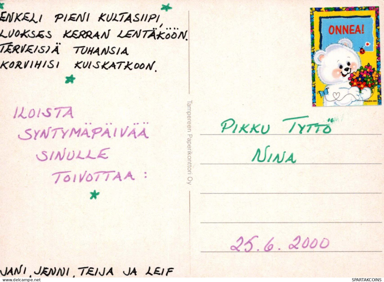 BUON COMPLEANNO 4 Años RAGAZZA BAMBINO Vintage Postal CPSM #PBT748.A - Birthday