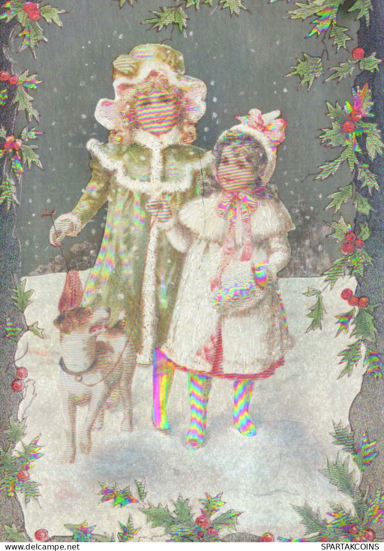 Happy New Year Christmas CHILDREN LENTICULAR 3D Vintage Postcard CPSM #PAZ075.A - Neujahr
