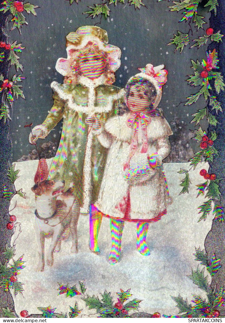 Happy New Year Christmas CHILDREN LENTICULAR 3D Vintage Postcard CPSM #PAZ075.A - Neujahr