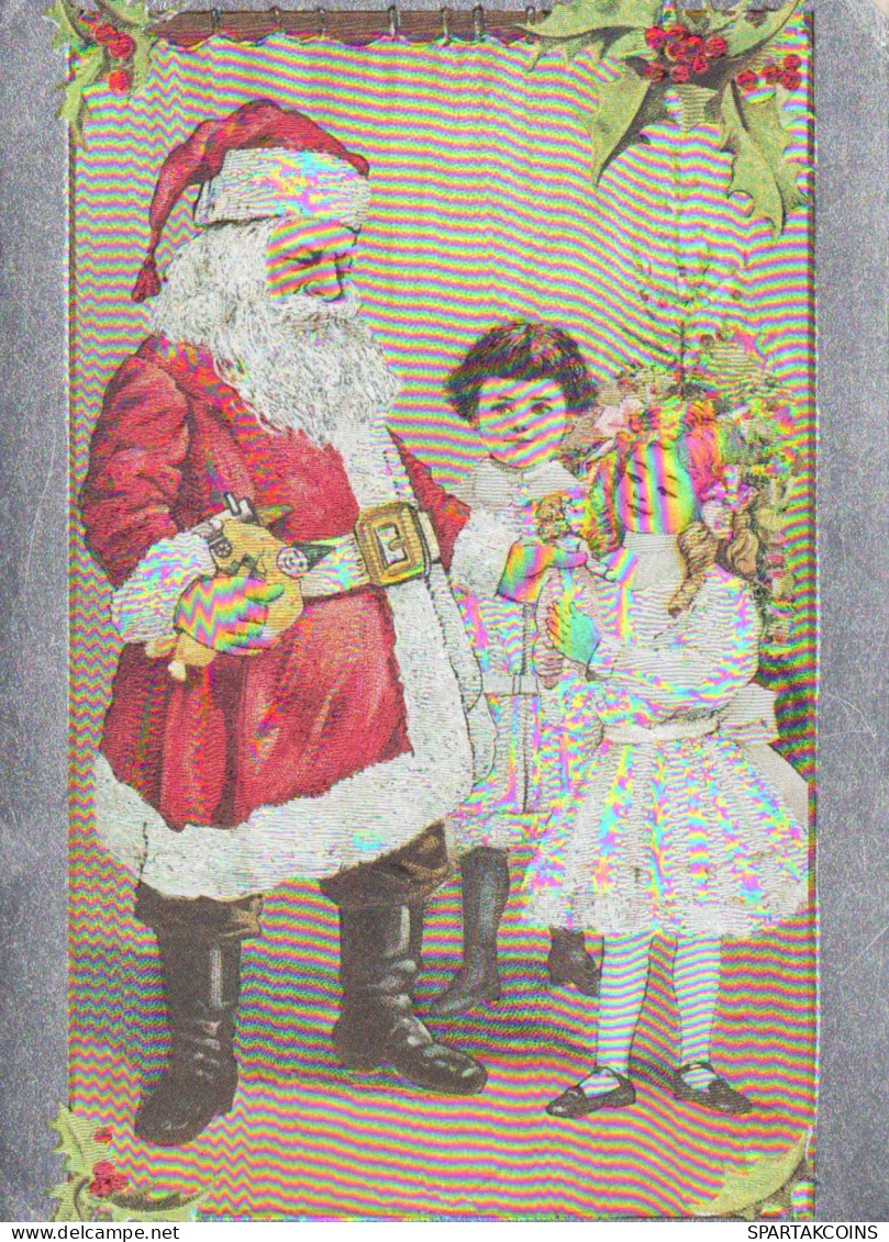 PÈRE NOËL Bonne Année Noël LENTICULAR 3D Vintage Carte Postale CPSM #PAZ073.A - Santa Claus