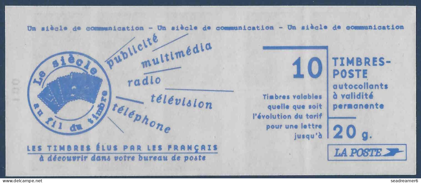 Carnet LUQUET TVP " UN SIÈCLE DE COMMUNICATION " N°3085aa-C5 Carré Noir Numéroté 100 TTB - Modern : 1959-...