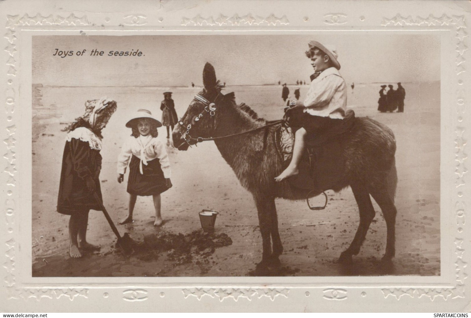 ESEL Tiere Kinder Vintage Antik Alt CPA Ansichtskarte Postkarte #PAA352.A - Anes