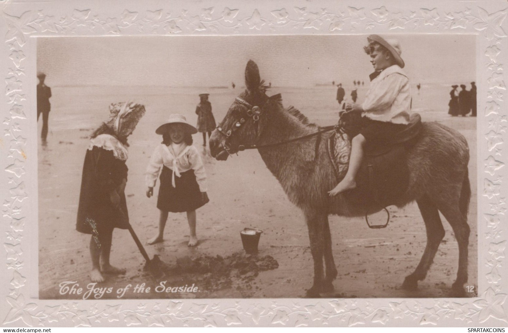 ESEL Tiere Kinder Vintage Antik Alt CPA Ansichtskarte Postkarte #PAA067.A - Anes