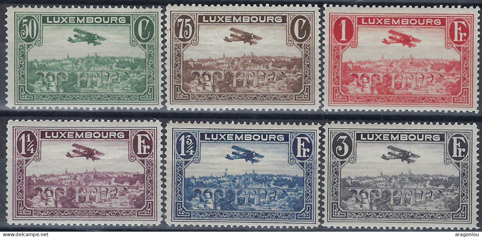 Luxembourg - Luxemburg - Timbres  1931      2 Séries   Biplan  Breguet     MNH** - Neufs