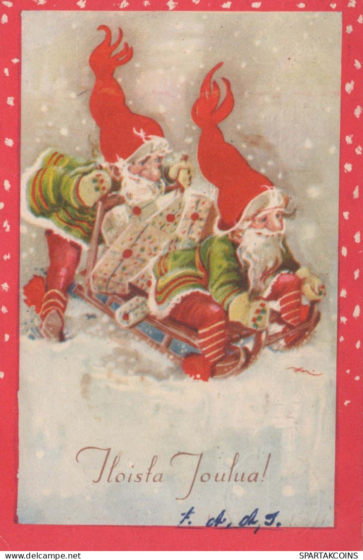 BABBO NATALE Buon Anno Natale Vintage Cartolina CPSMPF #PKG376.A - Santa Claus