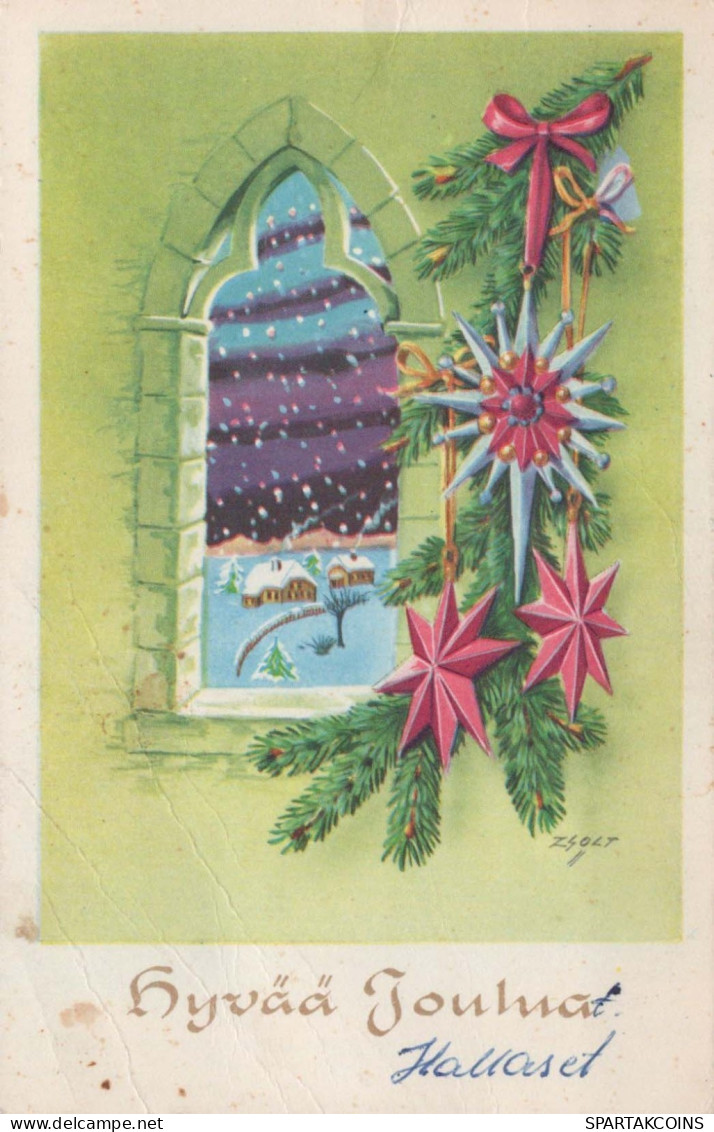 Bonne Année Noël Vintage Carte Postale CPSMPF #PKG247.A - Nouvel An