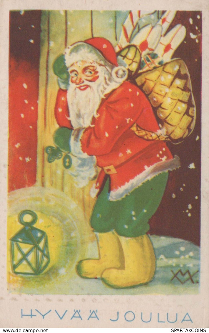 SANTA CLAUS Happy New Year Christmas Vintage Postcard CPSMPF #PKG299.A - Santa Claus