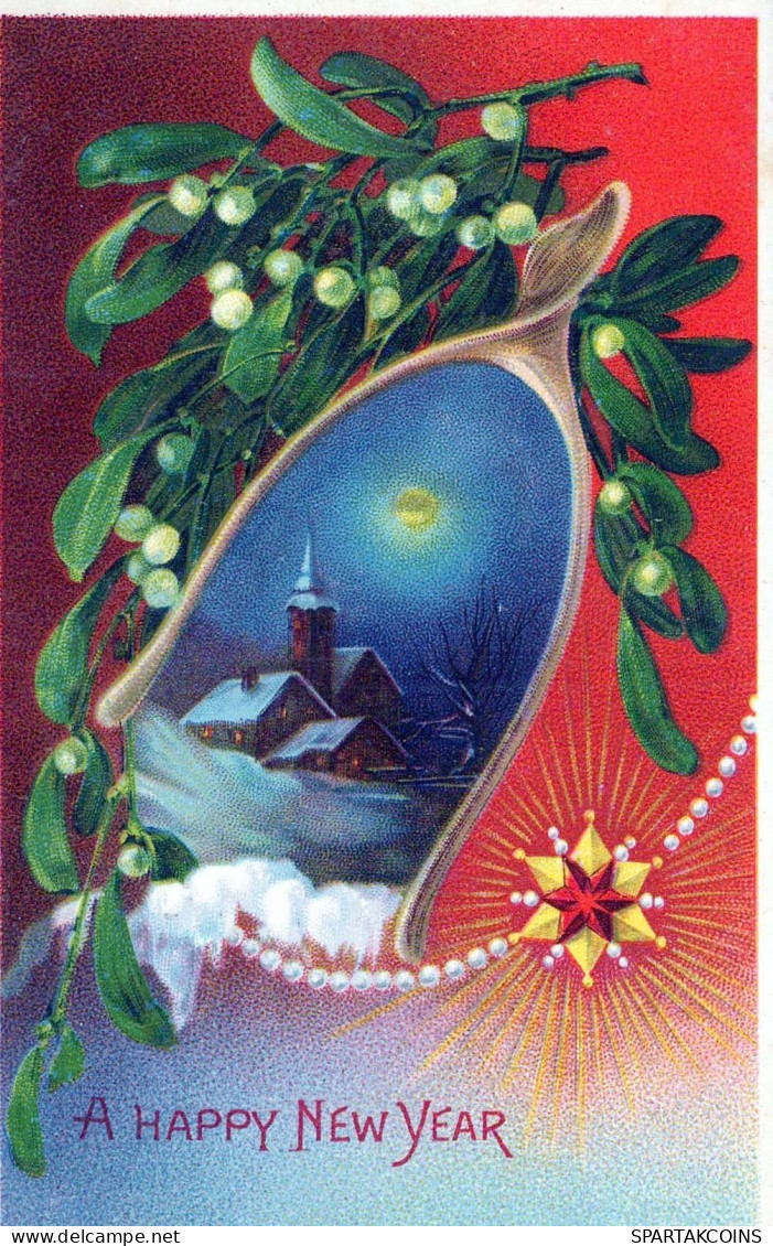 Buon Anno Natale Vintage Cartolina CPSMPF #PKG191.A - Nouvel An