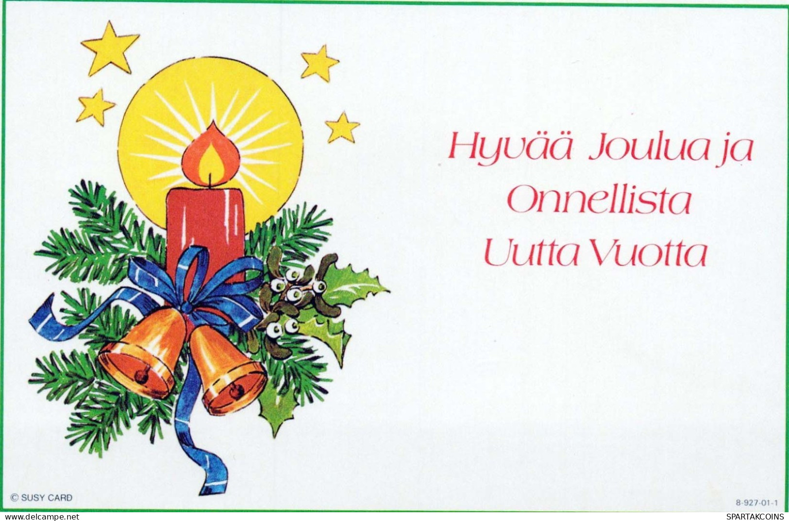 Buon Anno Natale CANDELA Vintage Cartolina CPSMPF #PKG181.A - Neujahr