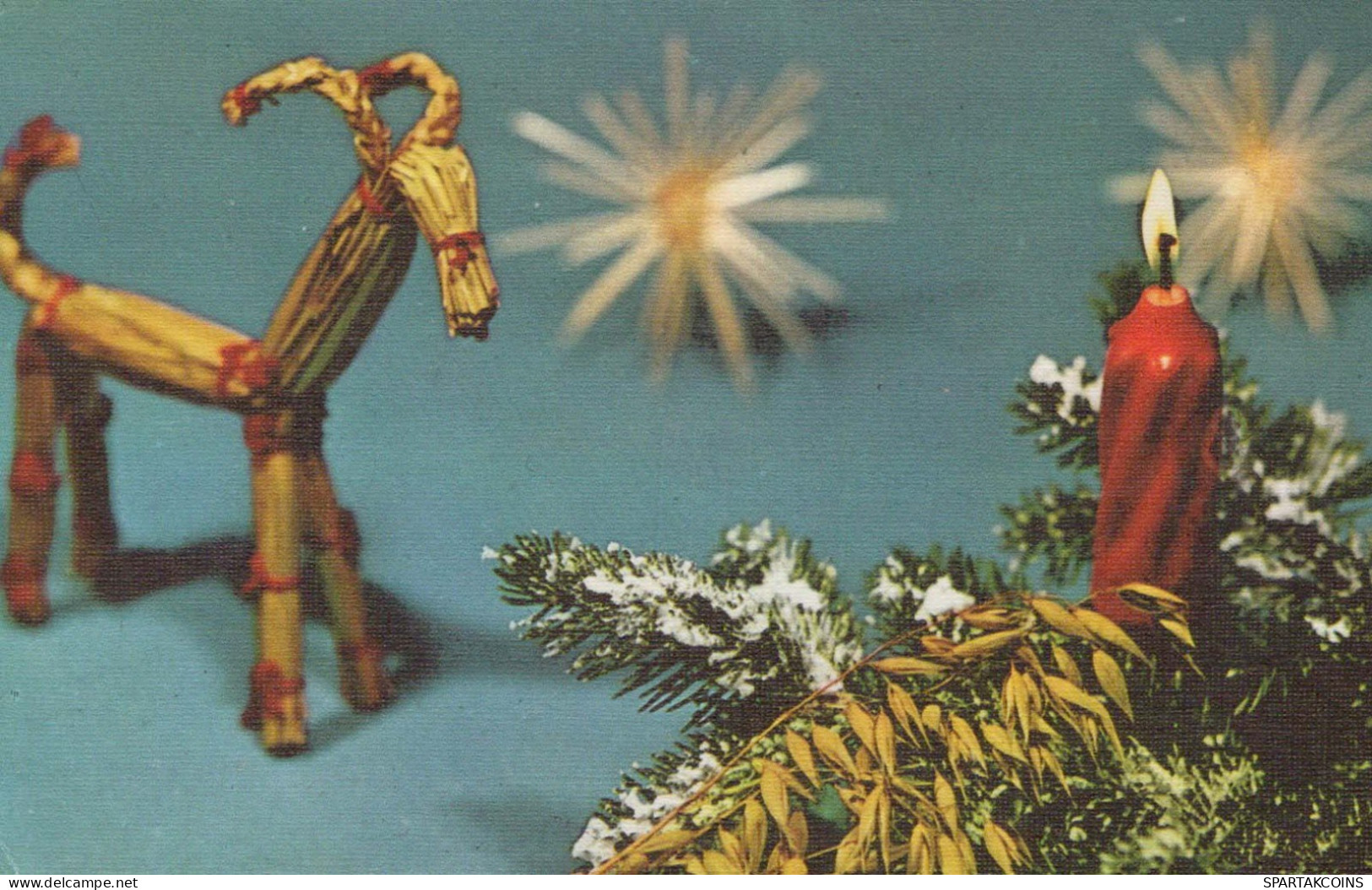 Buon Anno Natale CANDELA Vintage Cartolina CPSMPF #PKG136.A - Neujahr