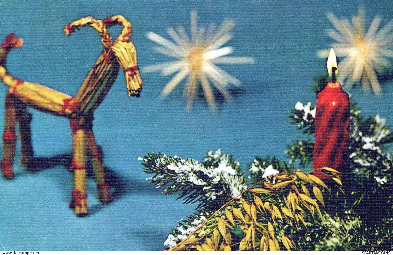 Buon Anno Natale CANDELA Vintage Cartolina CPSMPF #PKG136.A - Neujahr