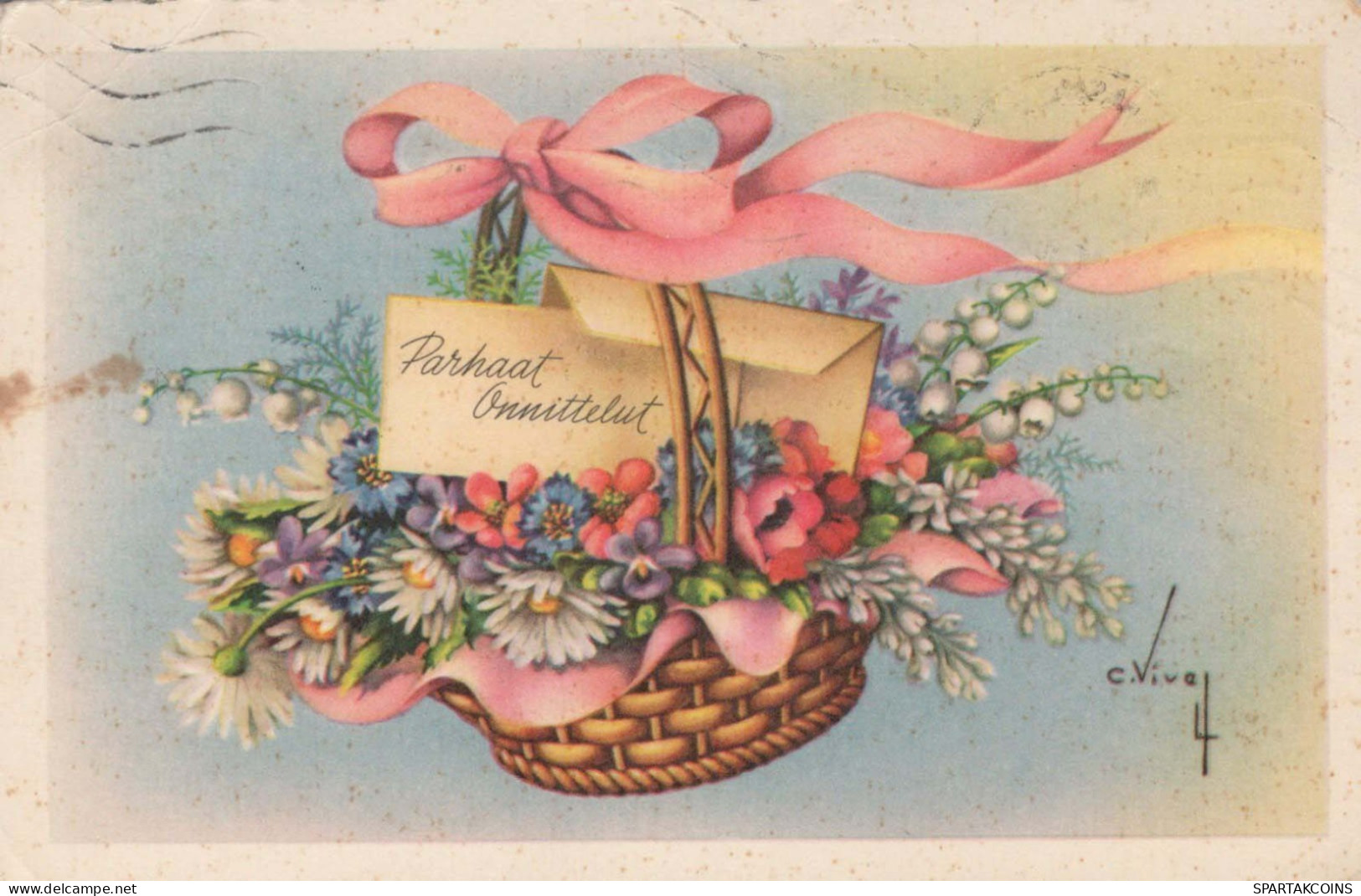 FLOWERS Vintage Postcard CPSMPF #PKG069.A - Blumen
