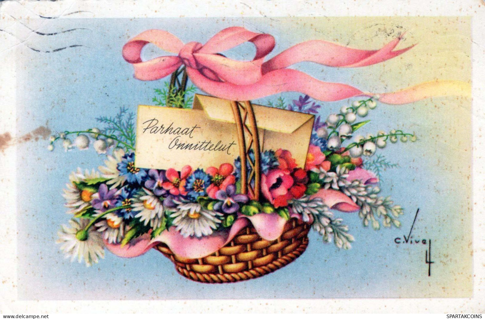 FLOWERS Vintage Postcard CPSMPF #PKG069.A - Blumen