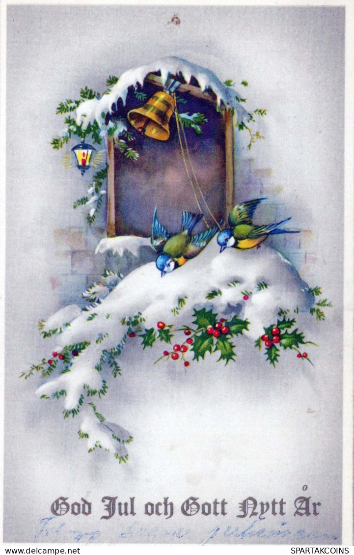 Feliz Año Navidad PÁJARO Vintage Tarjeta Postal CPA #PKE832.A - Neujahr