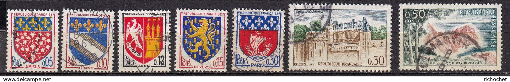 France  1352 à 1354 + 1354 B + 1390 + 1391 ° - Used Stamps