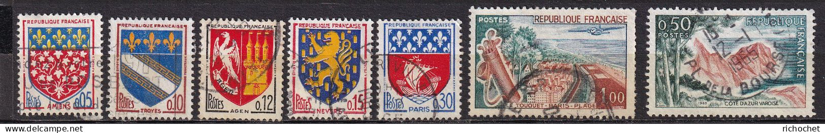 France  1352 à 1354 + 1354 B + 1355 + 1391 ° - Oblitérés