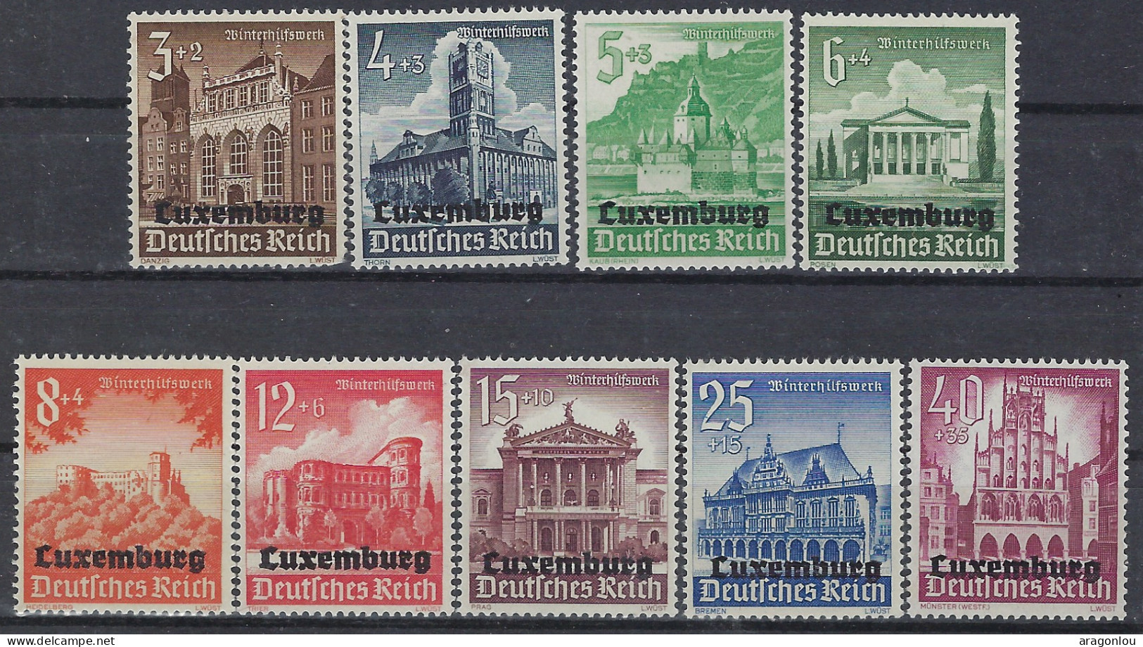 Luxembourg - Luxemburg - Timbres  1941      Occupation   Série     Surcharge     MNH** - 1940-1944 Ocupación Alemana