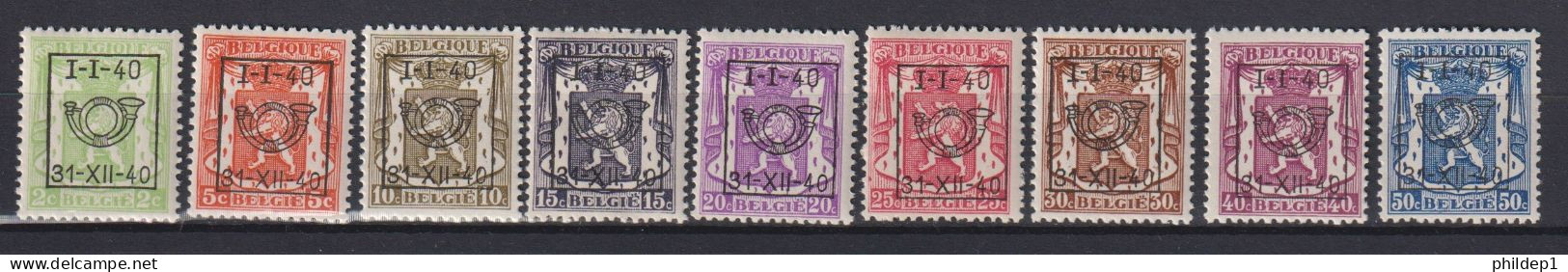 Belgique: COB N° PRE437/45 **, MNH, Neuf(s). TTB !!! Voir Le(s) Scan(s) !!! - Typo Precancels 1936-51 (Small Seal Of The State)