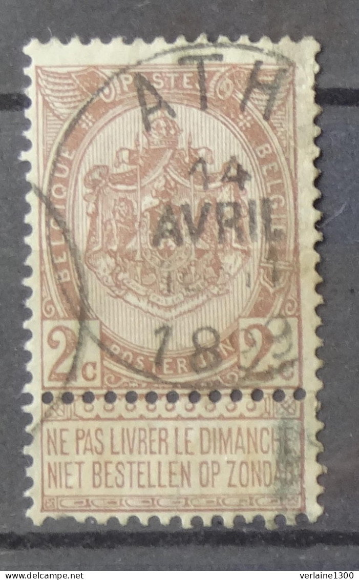 55 Avec Belle Oblitération Ath - 1893-1907 Coat Of Arms