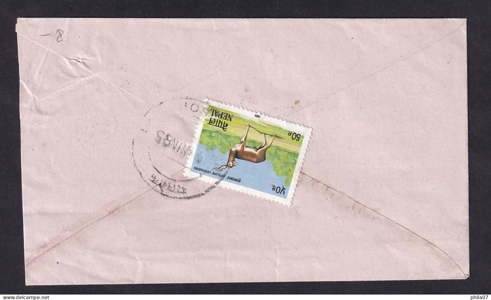 NEPAL - Envelope Sent From Nepal, Additional Franked With One Stamp / 2 Scans - Népal