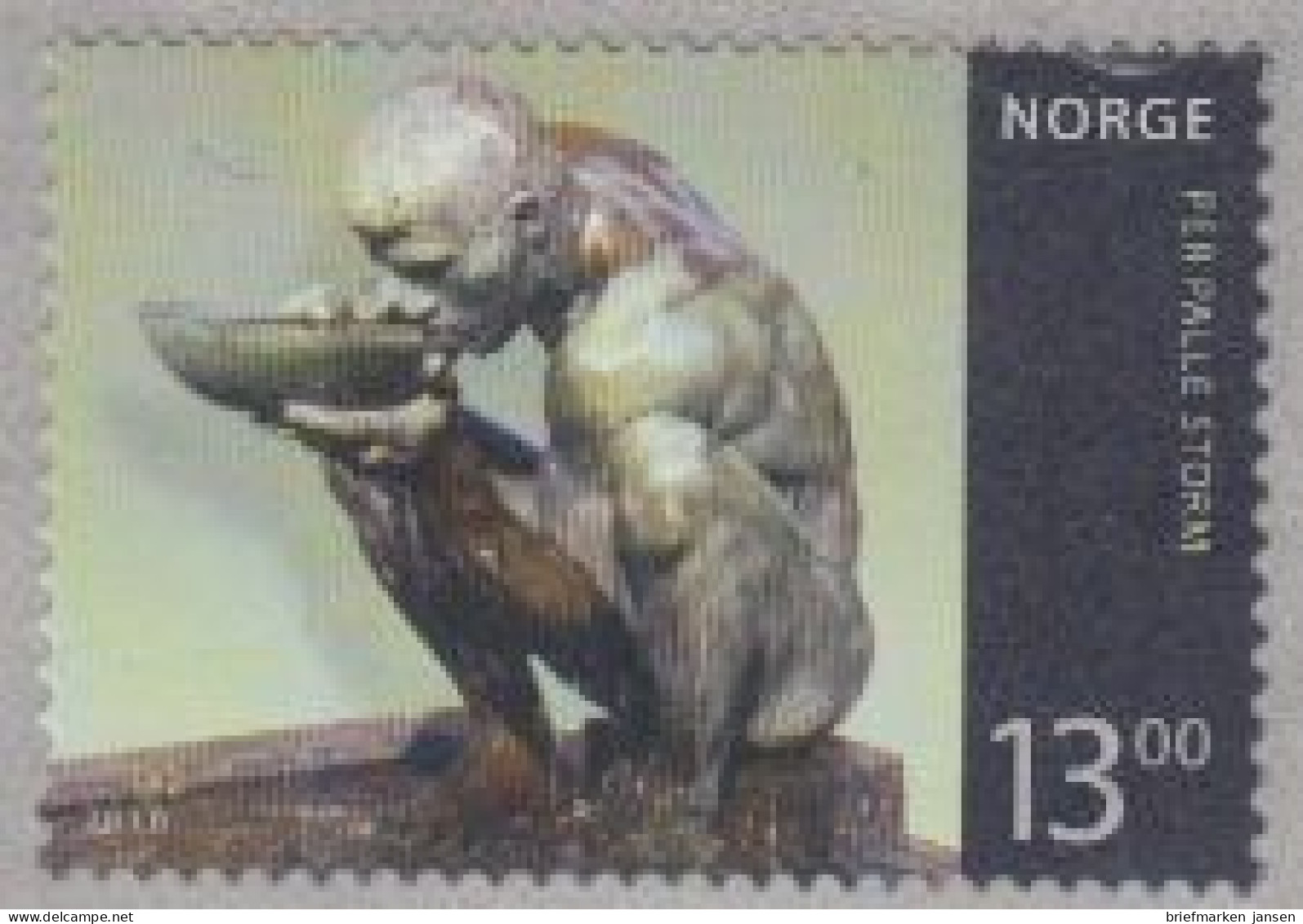 Norwegen Mi.Nr. 1706 Norweg.Kunst, Trinkender Mann, Skl. (13,00) - Ungebraucht