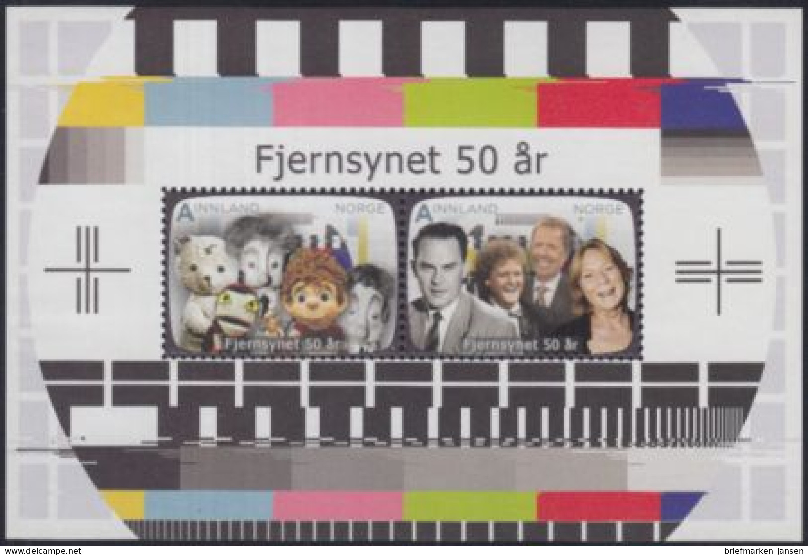 Norwegen Mi.Nr. Block 40 50Jahre Norweg.Fernsehen - Unused Stamps