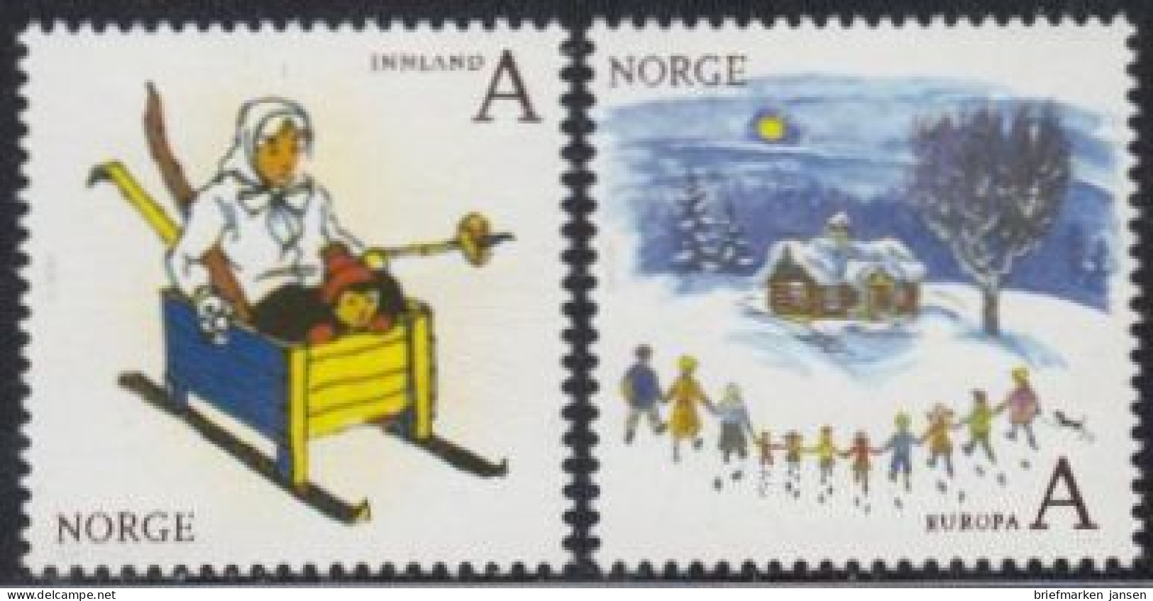 Norwegen Mi.Nr. 1736-37 Europa 10, Kinderbücher (2 Werte) - Unused Stamps