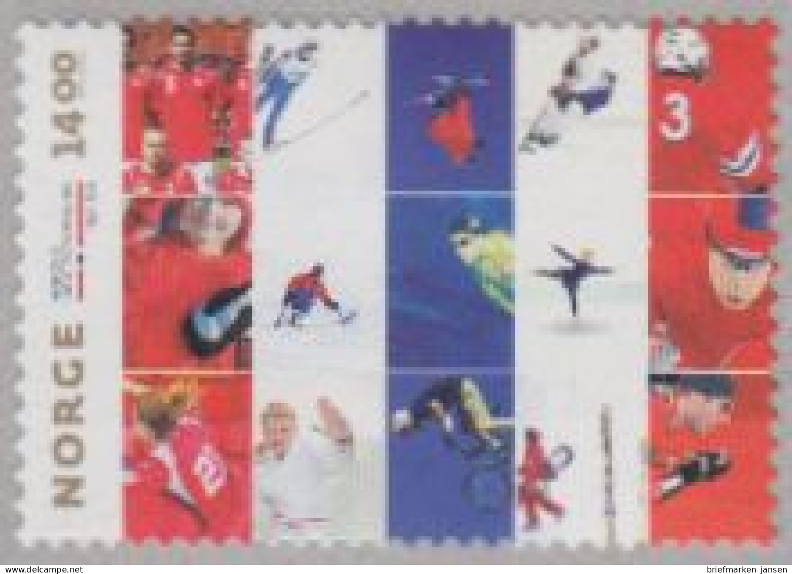 Norwegen Mi.Nr. 1743 Norweg.Sportbund, Szenen Aus 15 Sportarten, Skl. (14,00) - Unused Stamps