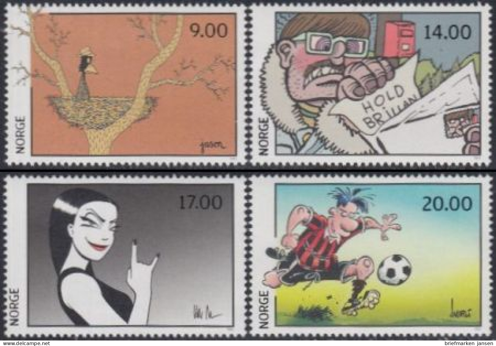 Norwegen Mi.Nr. 1765-68 100Jahre Norweg.Comics (4 Werte) - Unused Stamps