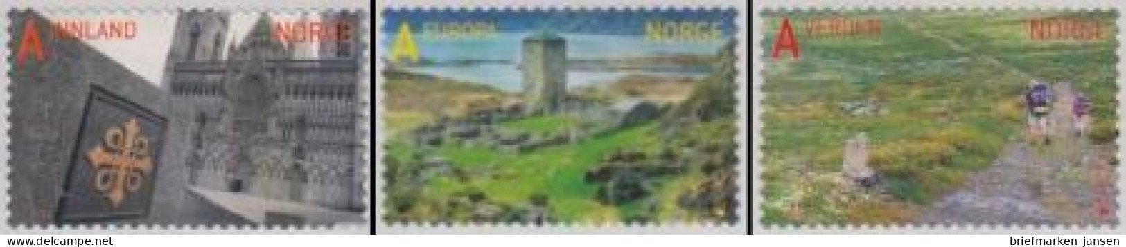 Norwegen Mi.Nr. 1782-84 Tourismus, Pilgerweg Zum Nidarosdom, Skl. (3 Werte) - Unused Stamps