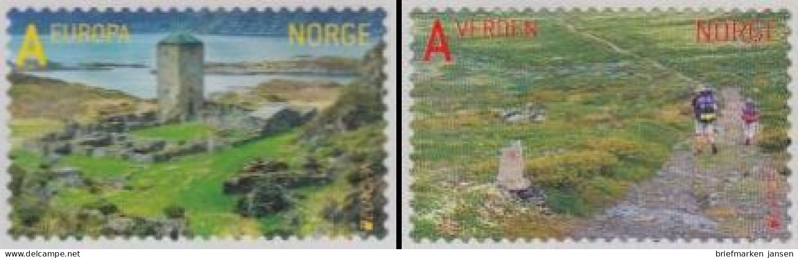 Norwegen Mi.Nr. 1783-84 Europa 12 Besuche, Pilgerweg Z.Nidarosdom Skl. (2 Werte) - Ungebraucht