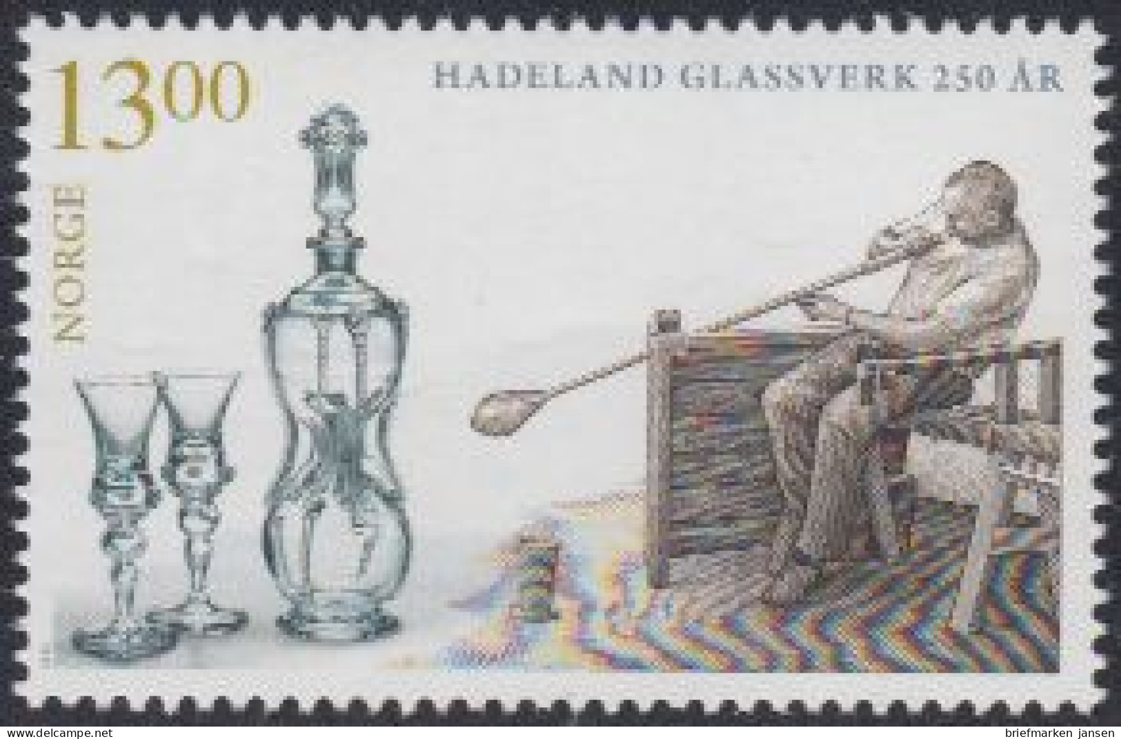Norwegen Mi.Nr. 1790 Glaswerk Hadeland, Glasbläser (13,00) - Nuovi