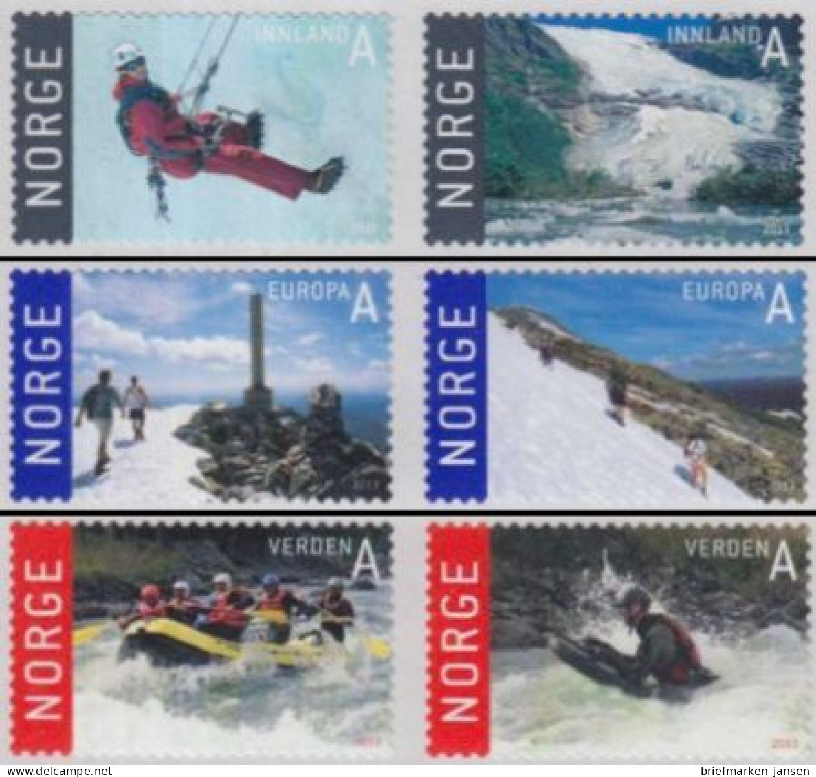 Norwegen Mi.Nr. 1809-14 Tourismus, Skl. (6 Werte) - Unused Stamps