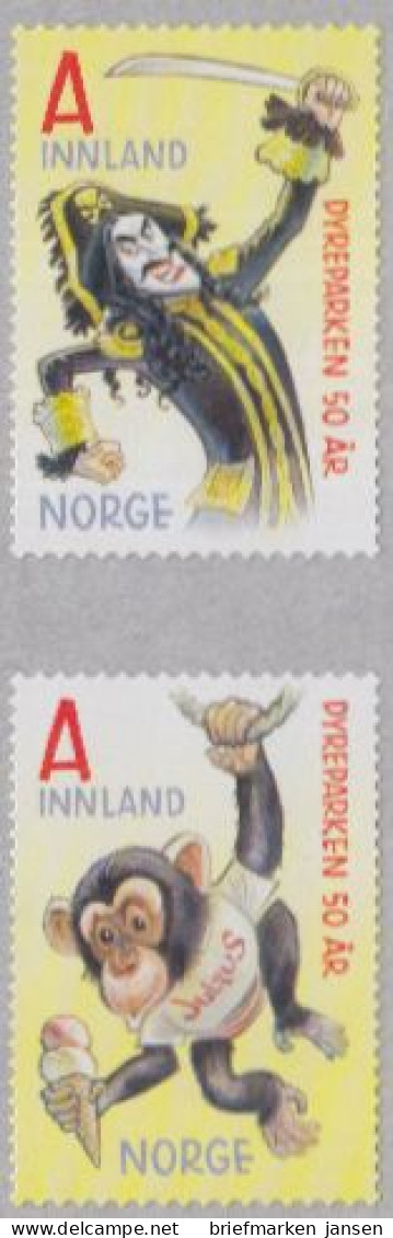Norwegen Mi.Nr. 1914-15 50Jahre Tierpark Kristiansand, Skl. (2 Werte) - Unused Stamps